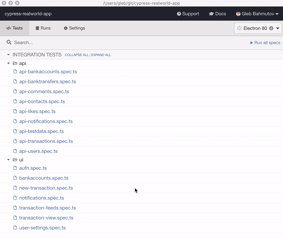 Running a single spec